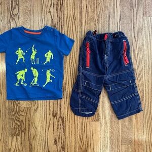 Mini Boden Sports Graphic Tee and Pants Set